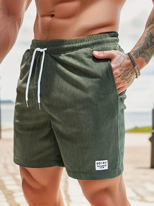 Point™ | Casual Fløjlsshorts Med Snøre og Lommer Til Mænd